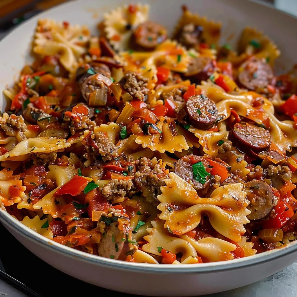 Italian Sausage with Bow Tie Pasta 2