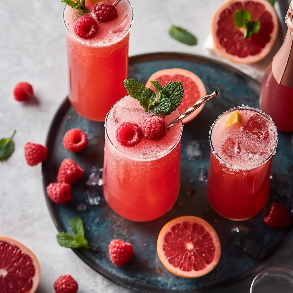 Raspberry Grapefruit Mimosas