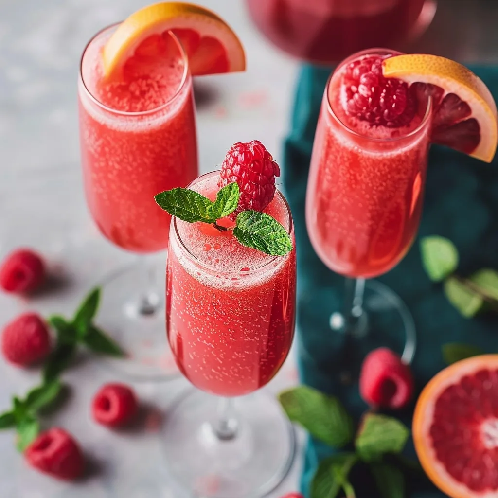 Raspberry Grapefruit Mimosas Recipe 1