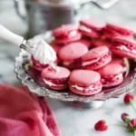 Raspberry Rose Macarons