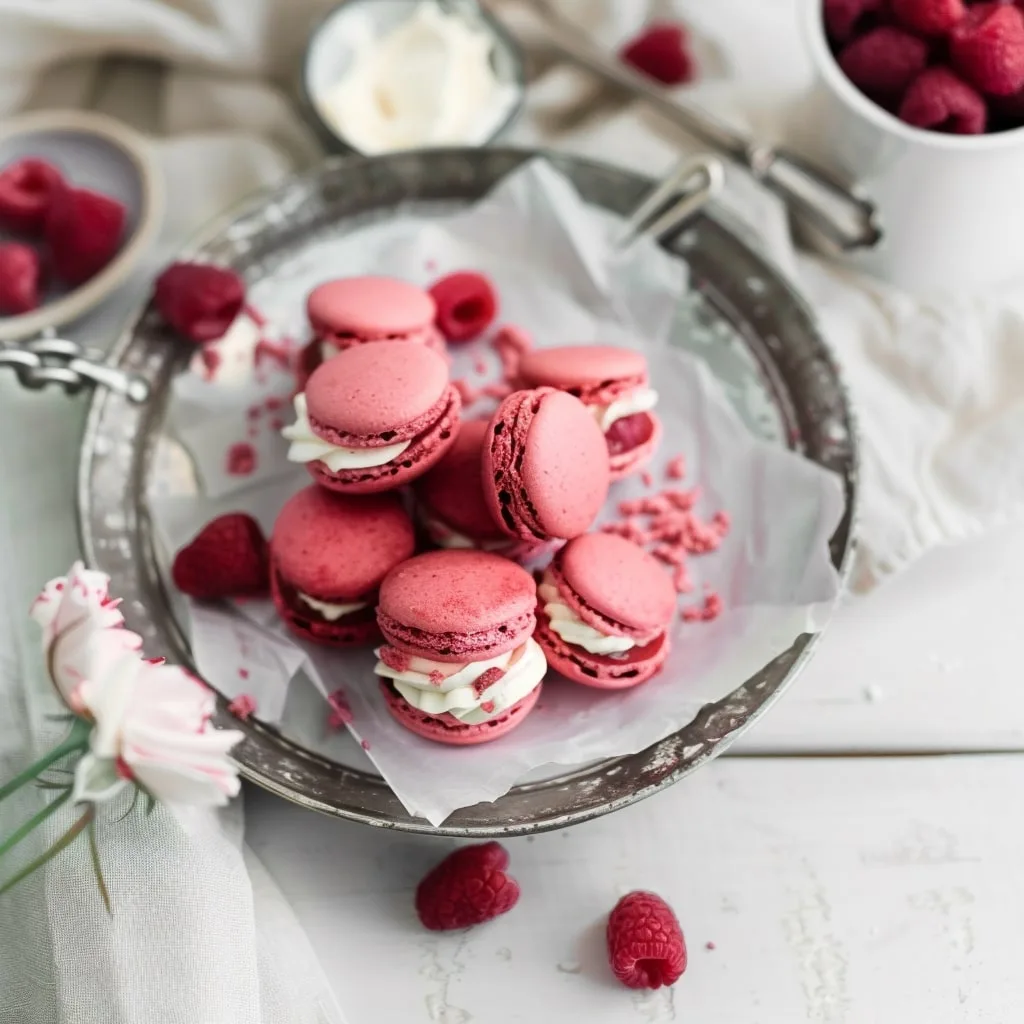 Raspberry Rose Macarons 2