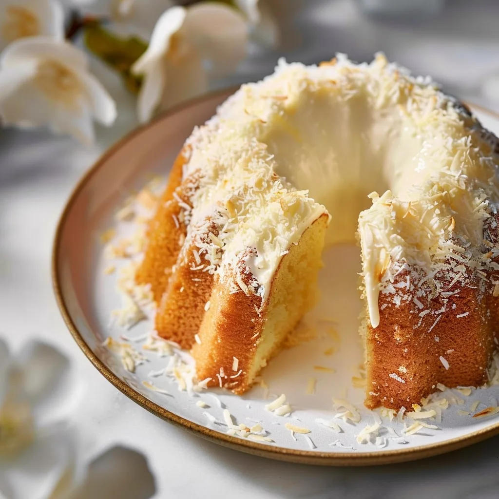 White Chocolate Coconut Pound Cake