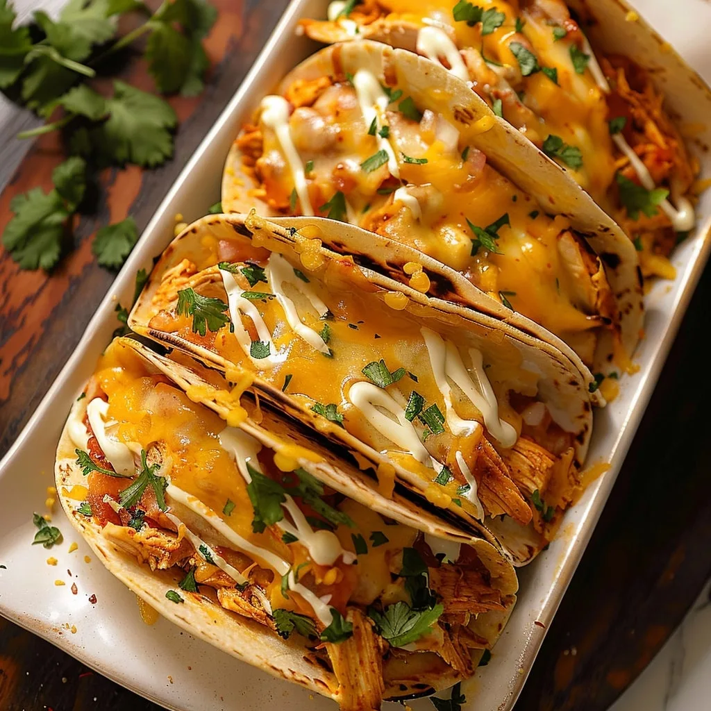 Cheesy Baked Chicken Tacos Recipe