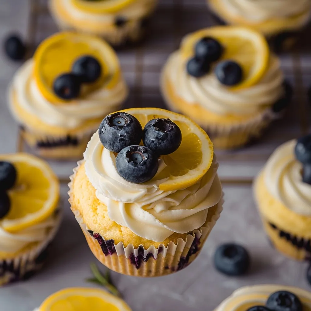Lemon Blueberry Cupcakes with Lemon Buttercream