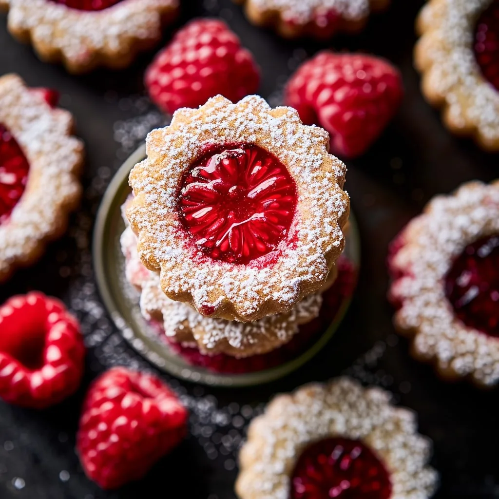 Raspberry Linzer Cookies