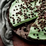 No Bake Mint Chocolate Chip Pie