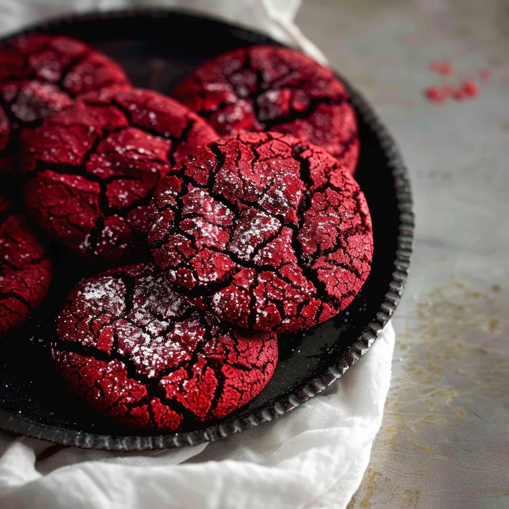 Red Velvet Crinkle Cookies Recipe