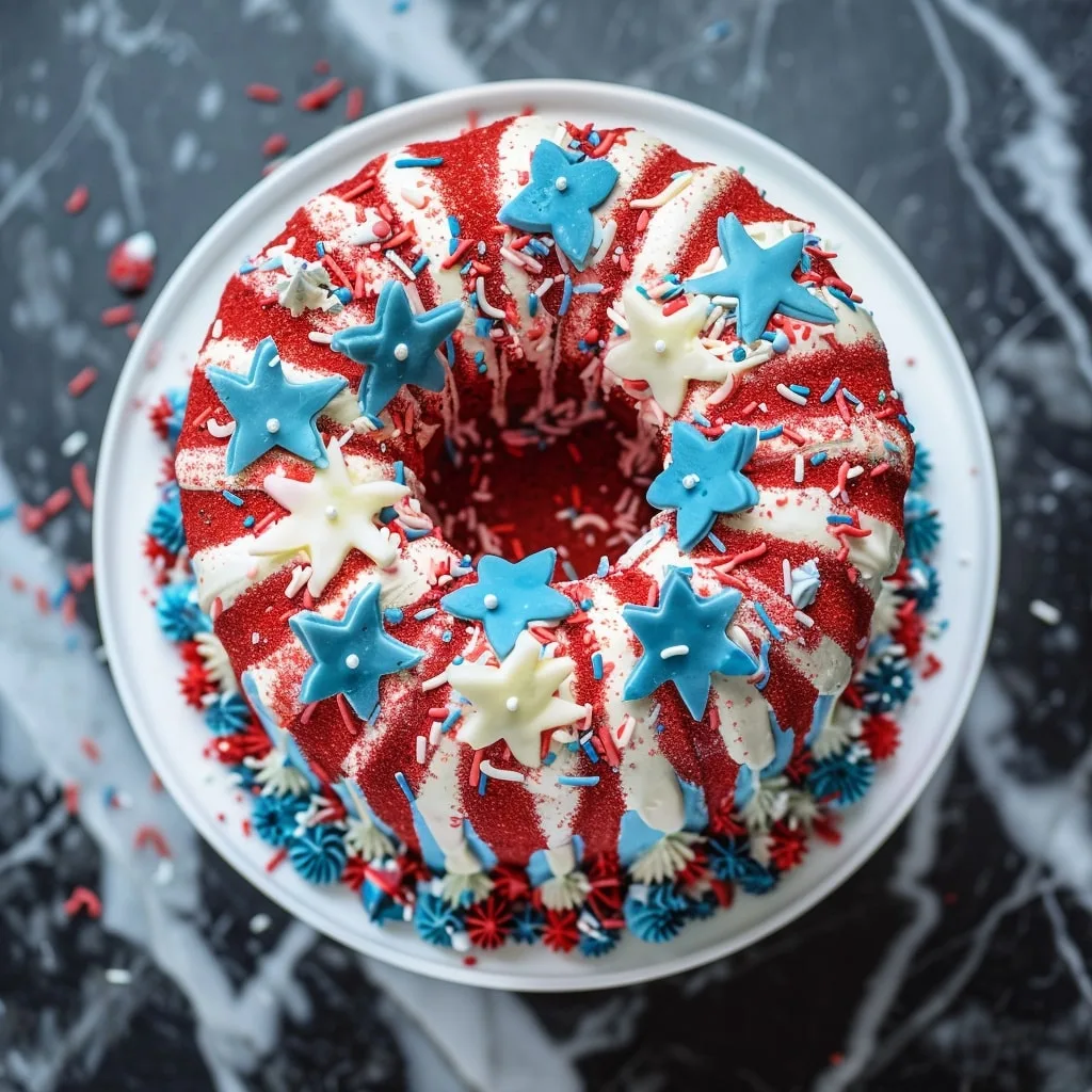 Red White and Blue Fireworks Cake Recipe