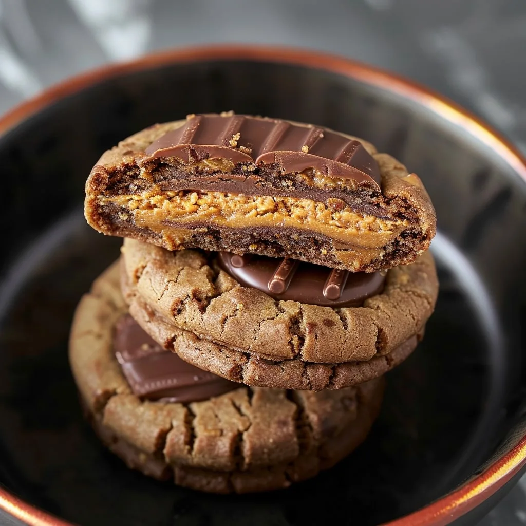 Peanut Butter Cup Stuffed Cookies