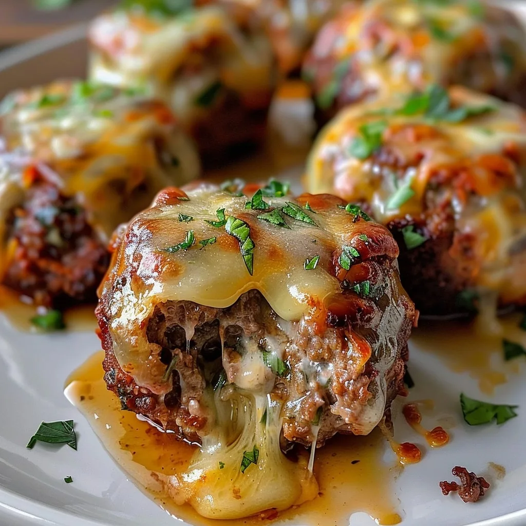 Cheesy Stuffed Meatloaf Bites 1