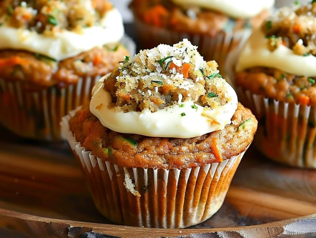 Carrot Cake Zucchini Muffins