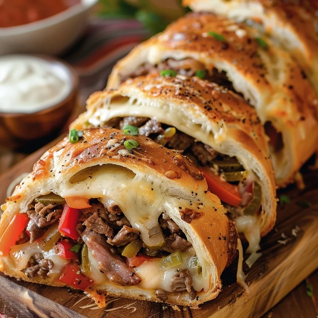 Philly Cheesesteak Stromboli 1