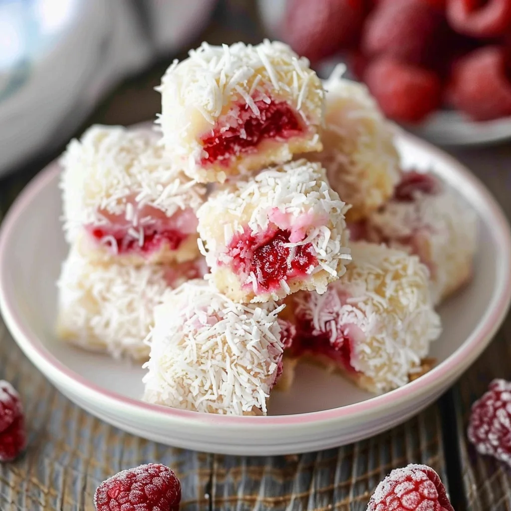 Raspberry Coconut Cake Bites 1