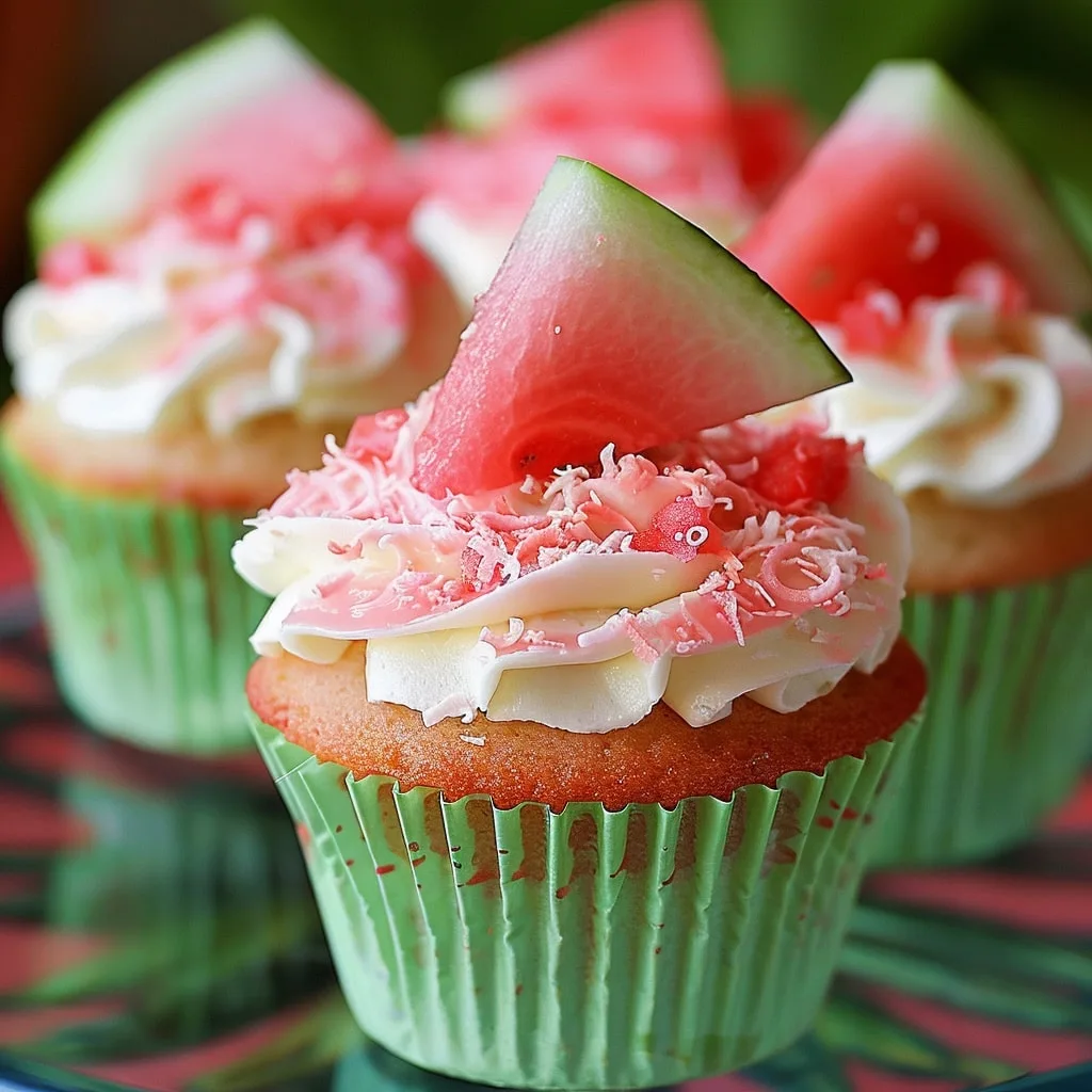 Watermelon Coconut Cupcakes 1