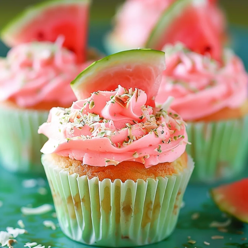 Watermelon Coconut Cupcakes 2