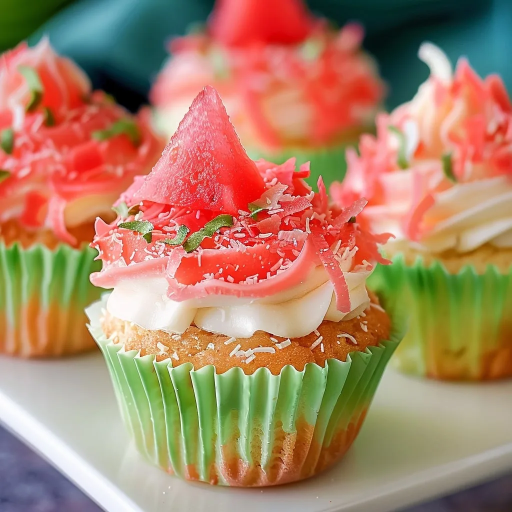 Watermelon Coconut Cupcakes 3