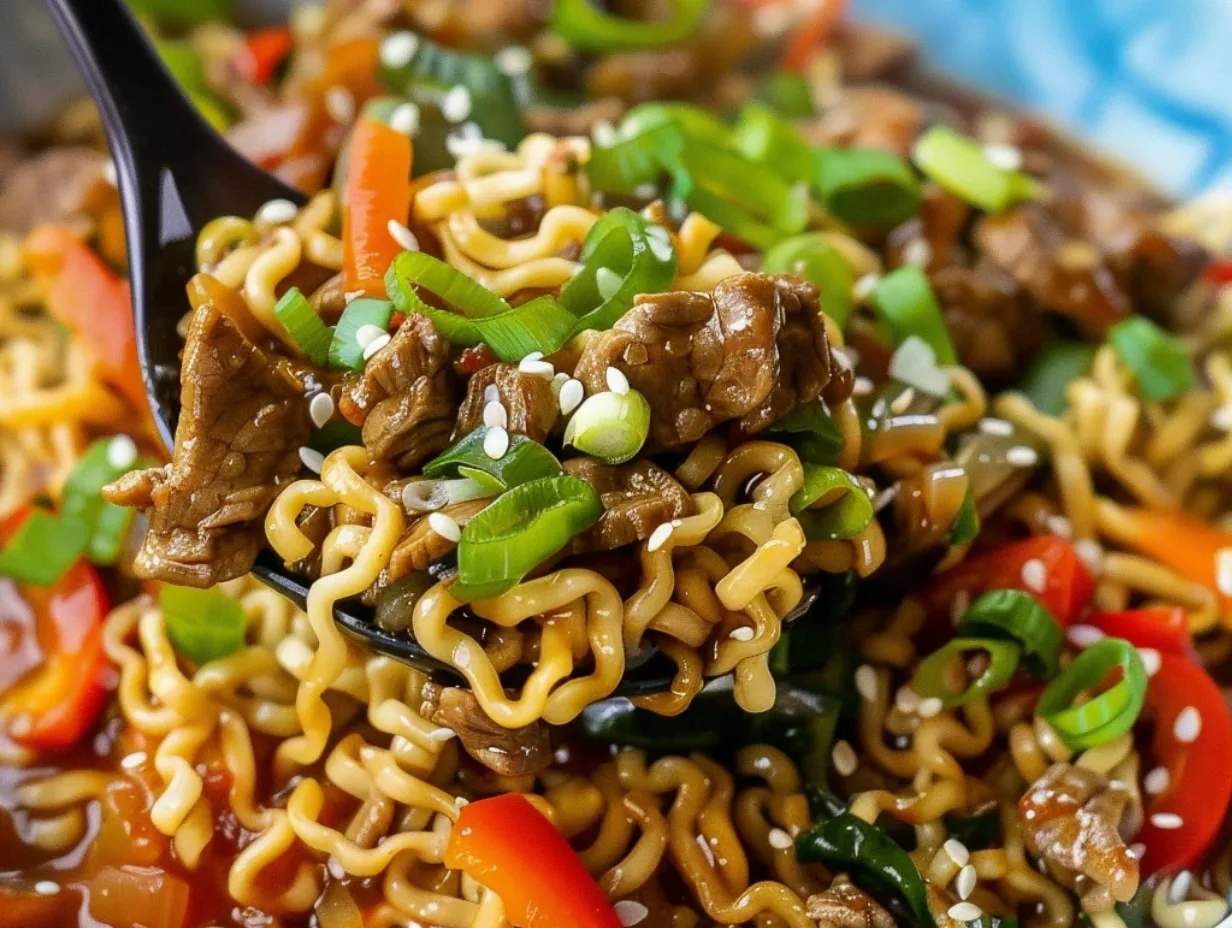 Slow Cooker Beef Ramen Noodles