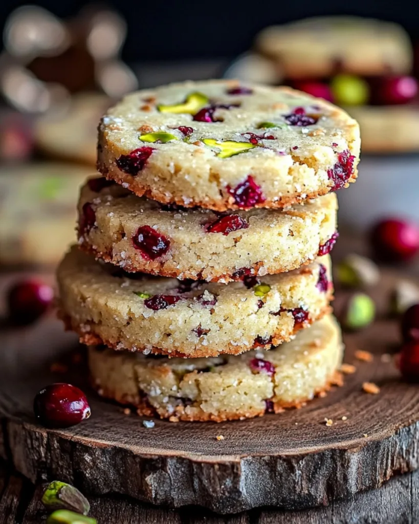 Cranberry Pistachio Shortbread Cookies 1