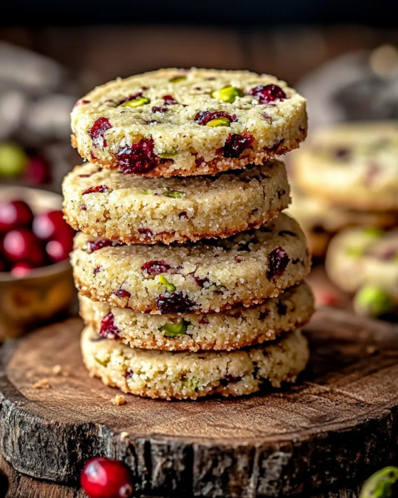 Cranberry Pistachio Shortbread Cookies 2