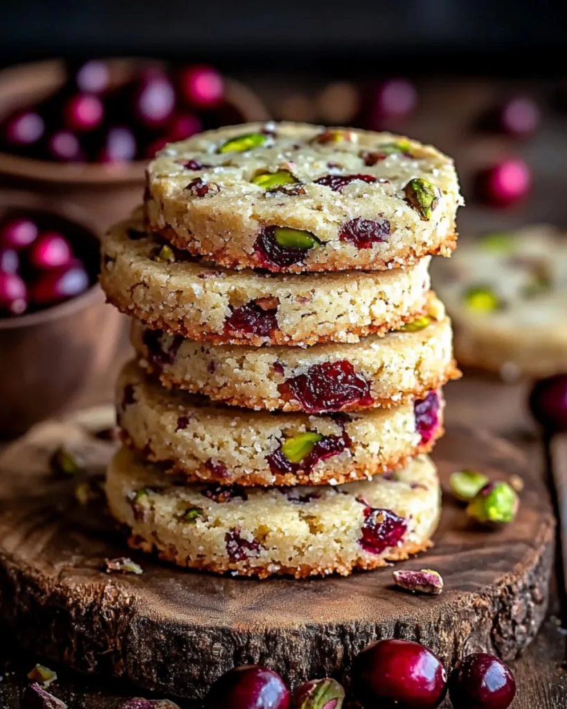 Cranberry Pistachio Shortbread Cookies 3