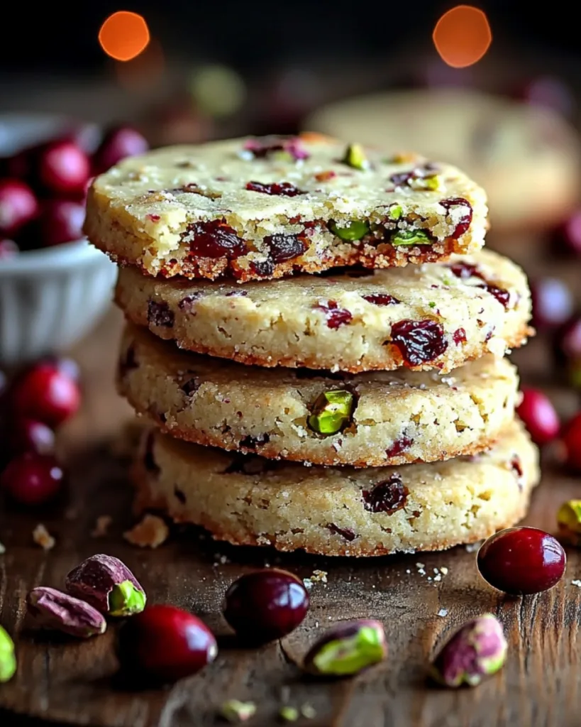 Cranberry Pistachio Shortbread Cookies 4