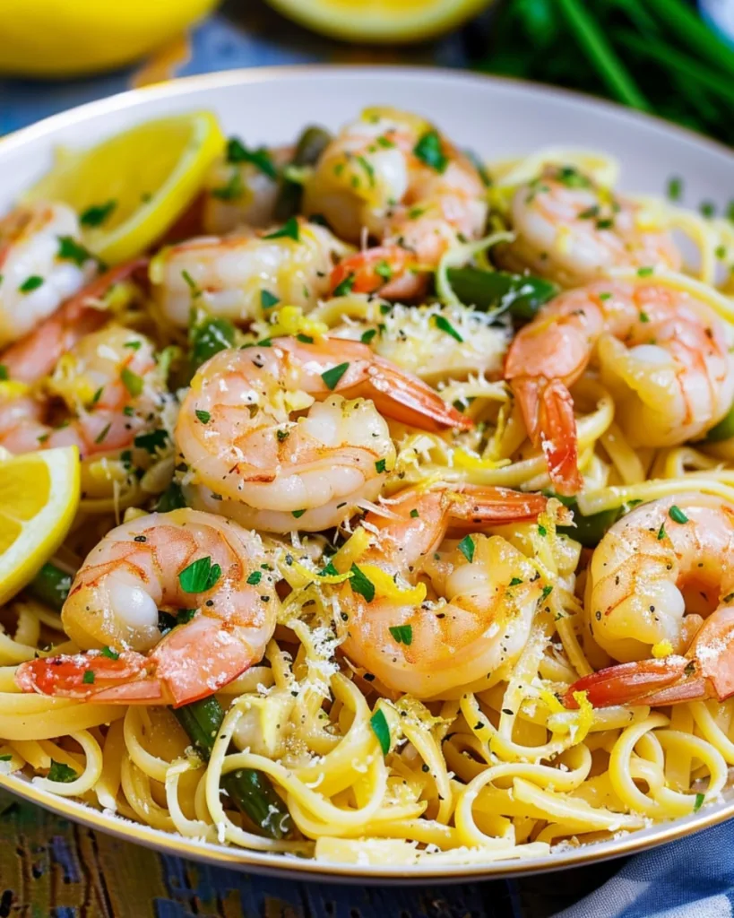 Lemon Garlic Shrimp Pasta 1