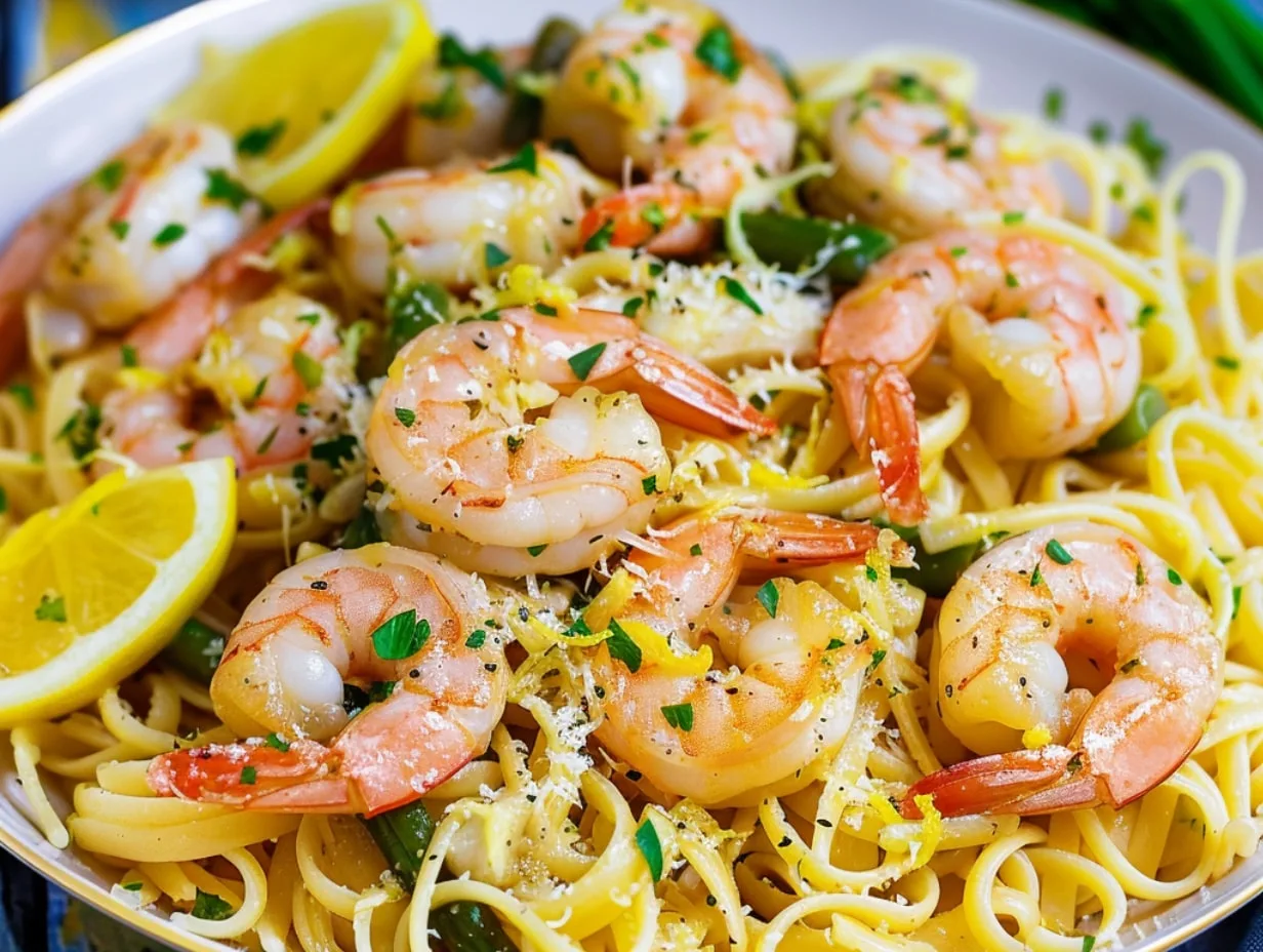 Lemon Garlic Shrimp Pasta