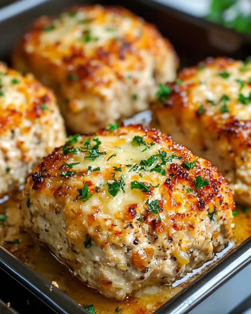 Garlic Parmesan Chicken Meatloaves 1