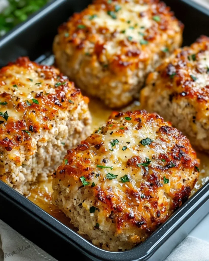 Garlic Parmesan Chicken Meatloaves 3