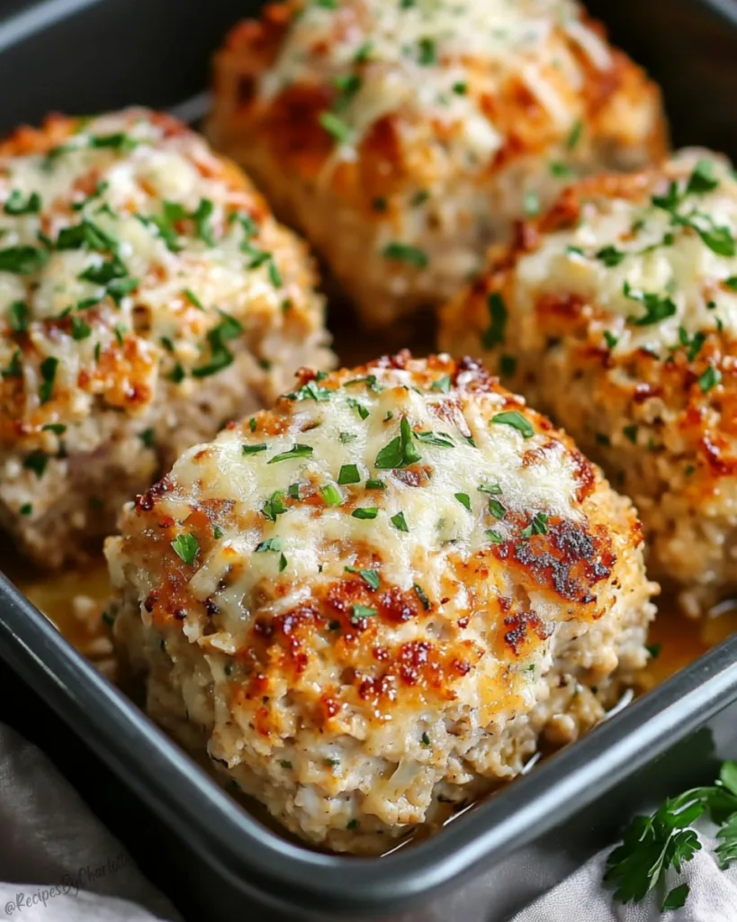 Garlic Parmesan Chicken Meatloaves 4