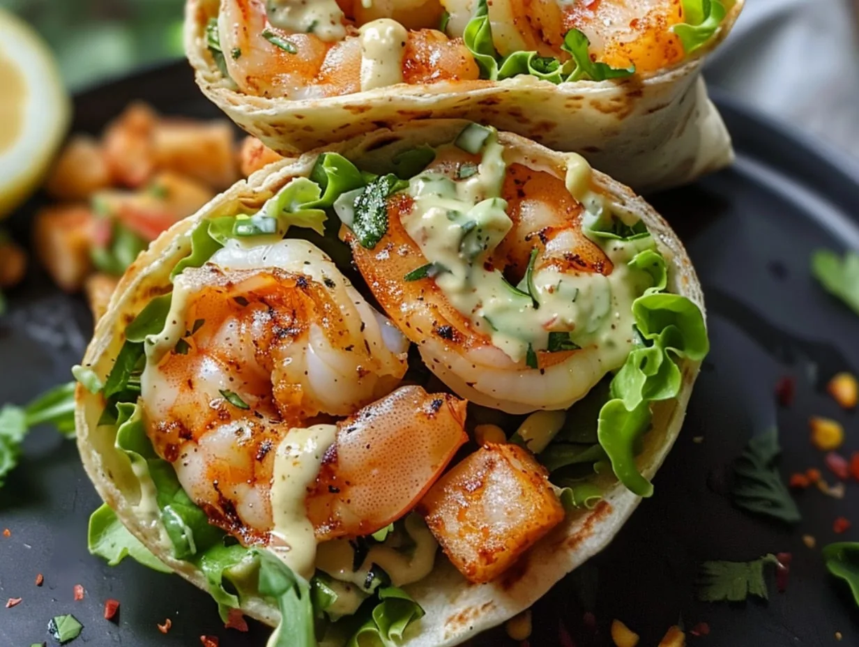 Grilled Shrimp Caesar Wraps