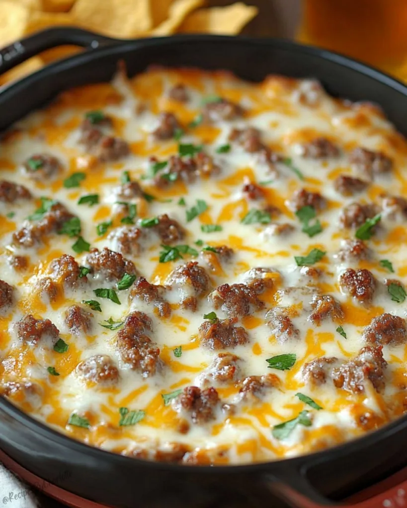 Hot Sausage Beer Cheese Dip 3