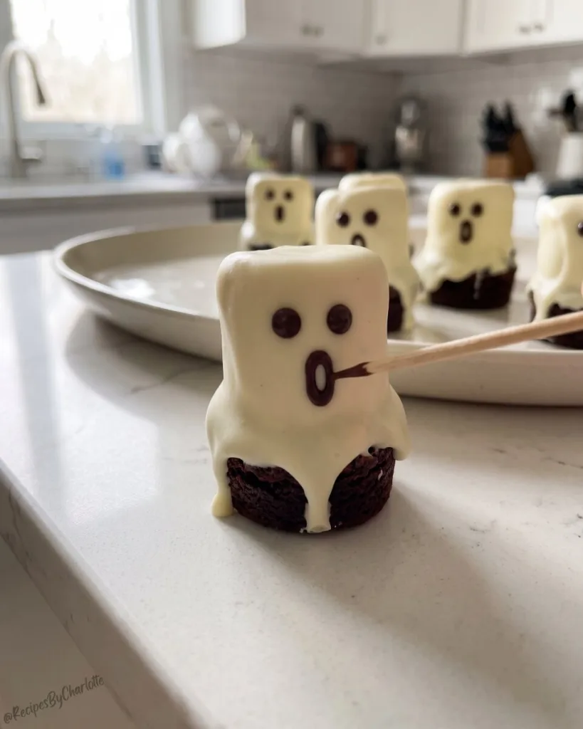Halloween Ghost Brownie Bites 6